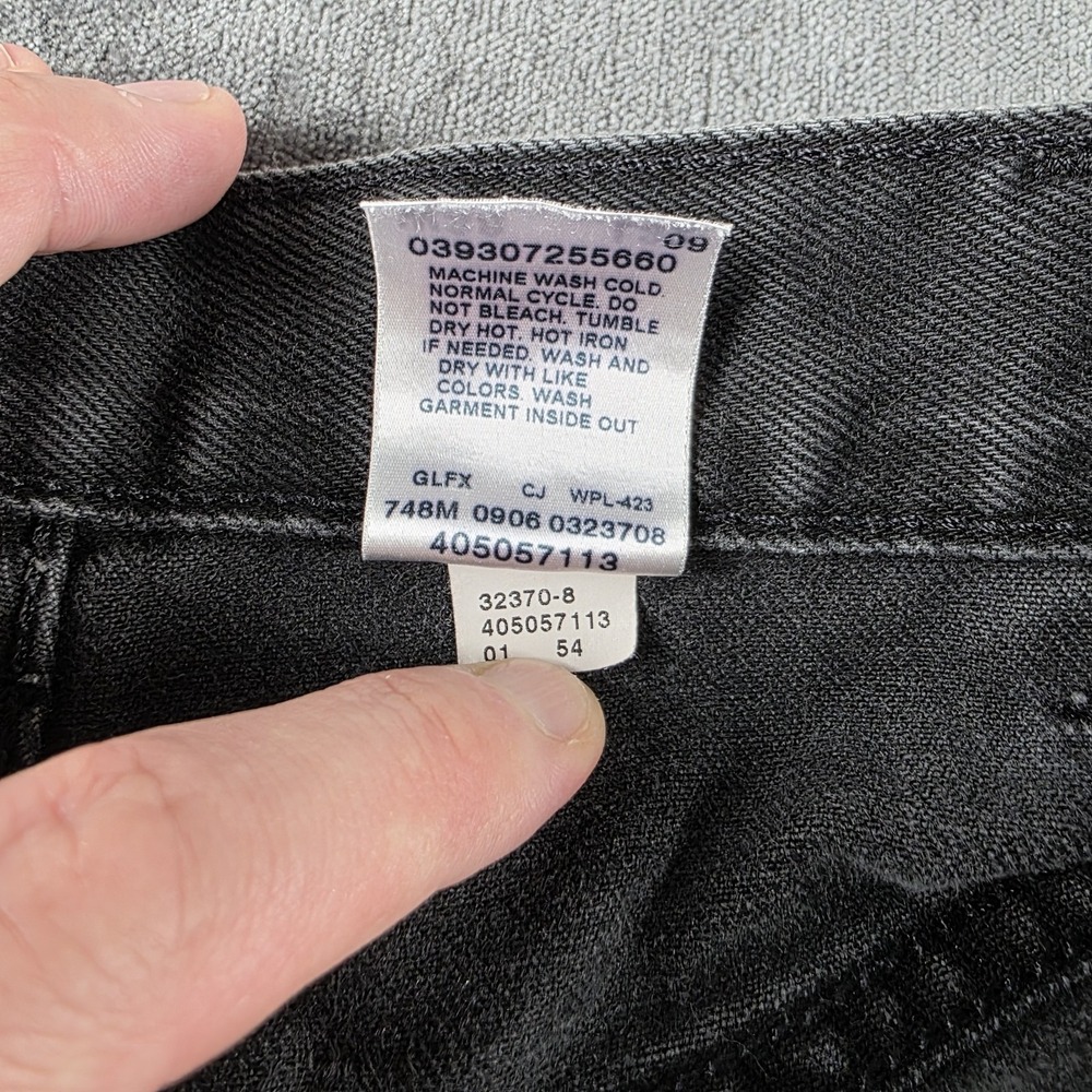 Vtg Y2K Levis 505 Jeans Mens 38x32 Black Regular Straight Grunge Skater Faded - Picture 7 of 12
